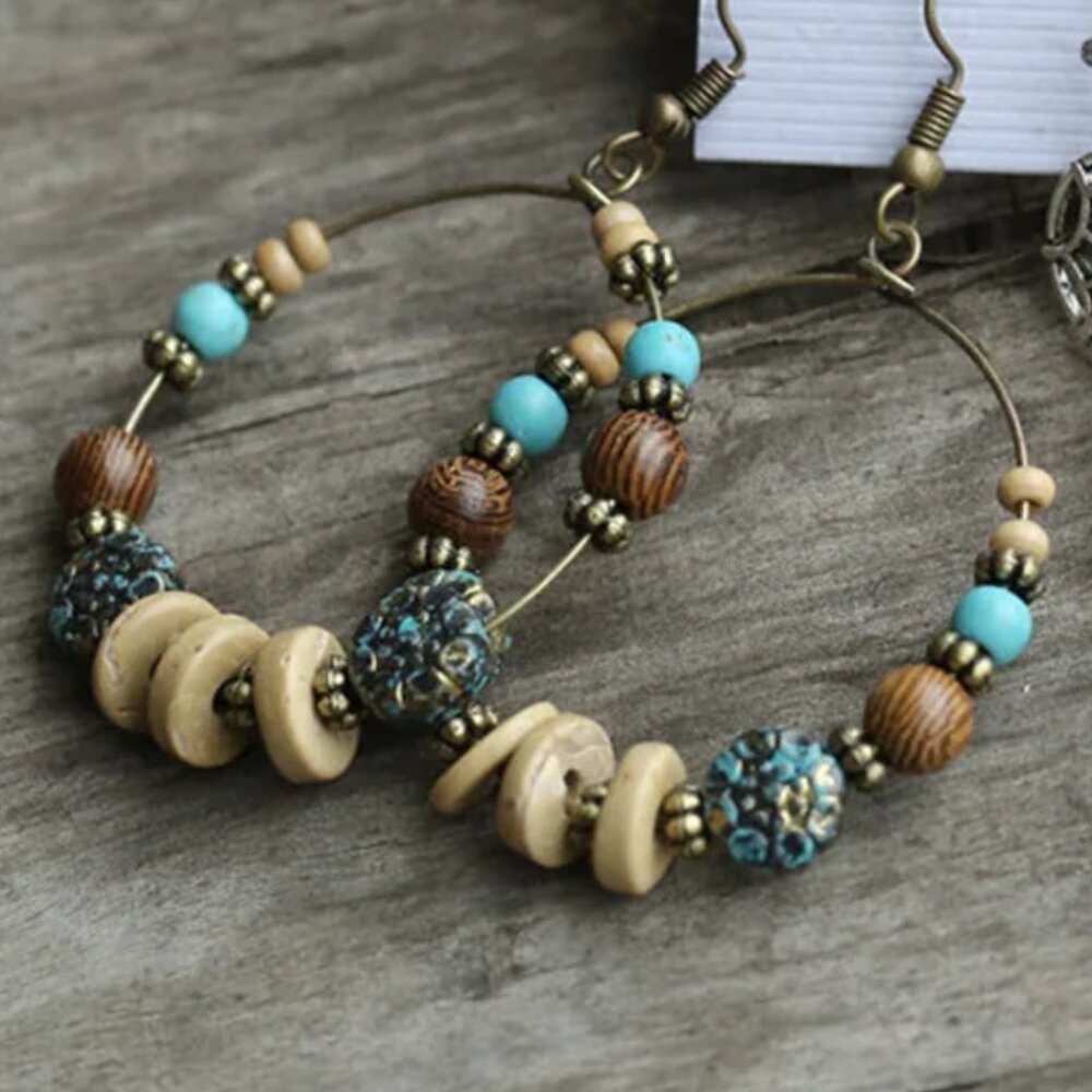 Bohemian Alloy Earrings & Teardrop Studs
